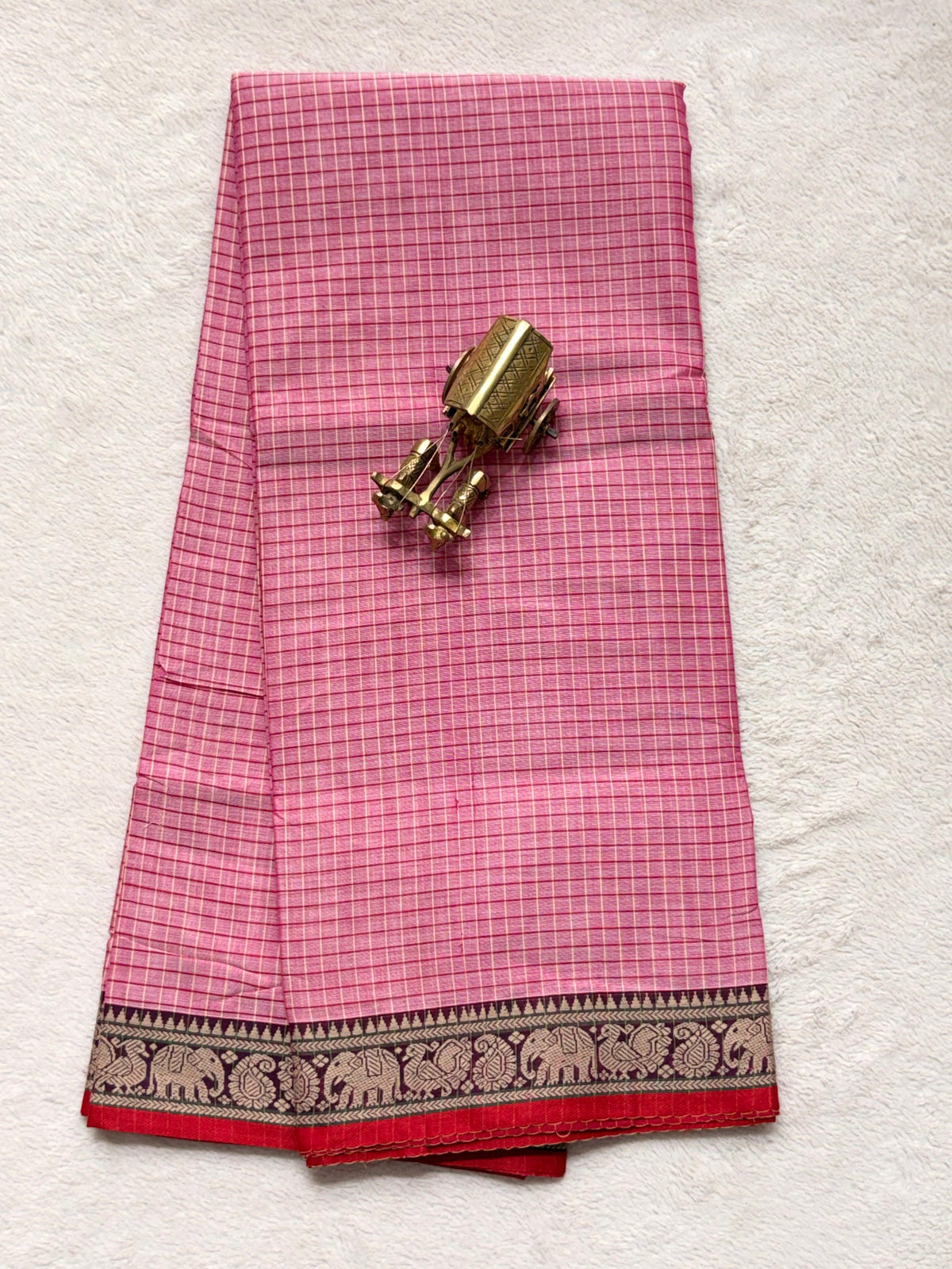 Pure NarayanaPet Samantha Cotton Check Sarees with Small Borders